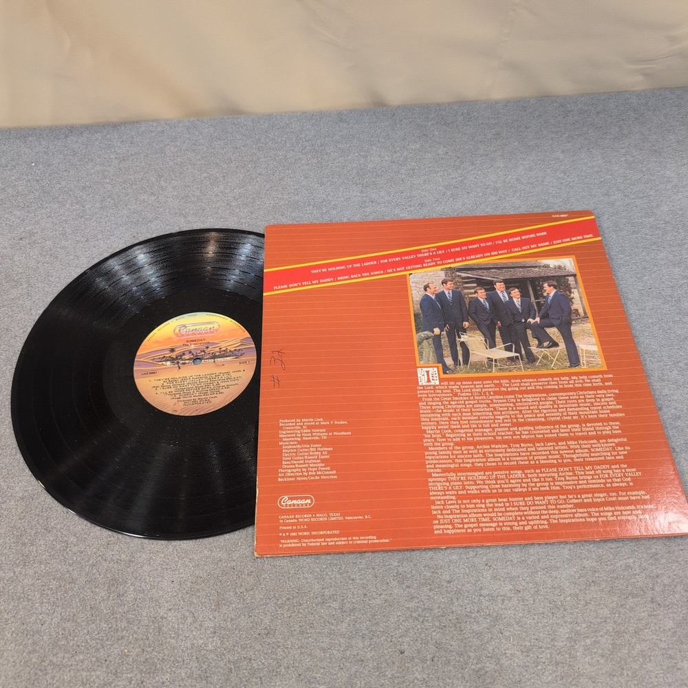 The Inspirations Someday Vinyl LP Canaan Records CAS-9887 Southern Gospel 1982 - Picture 2 of 2